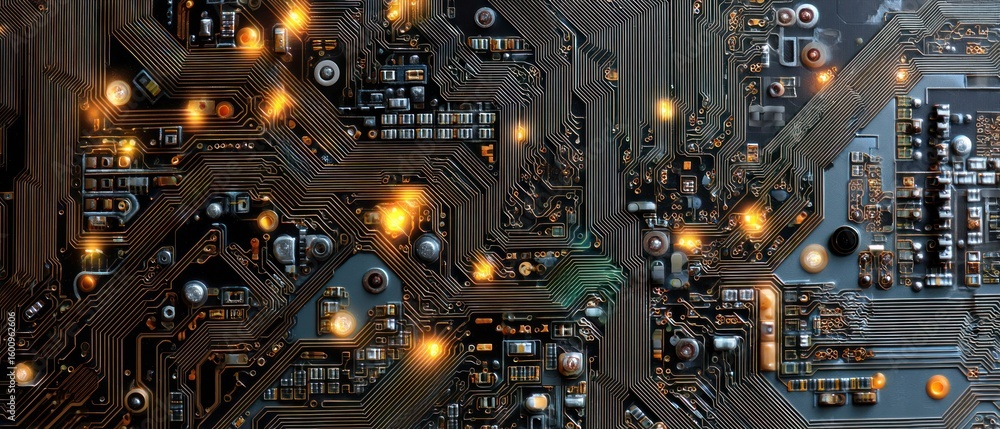 Poster illuminated circuit board: a microscopic view into technological innovation