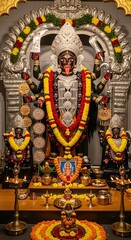 Kali maa hindu goddess statue in temple for worship and hinduism religious traditions india