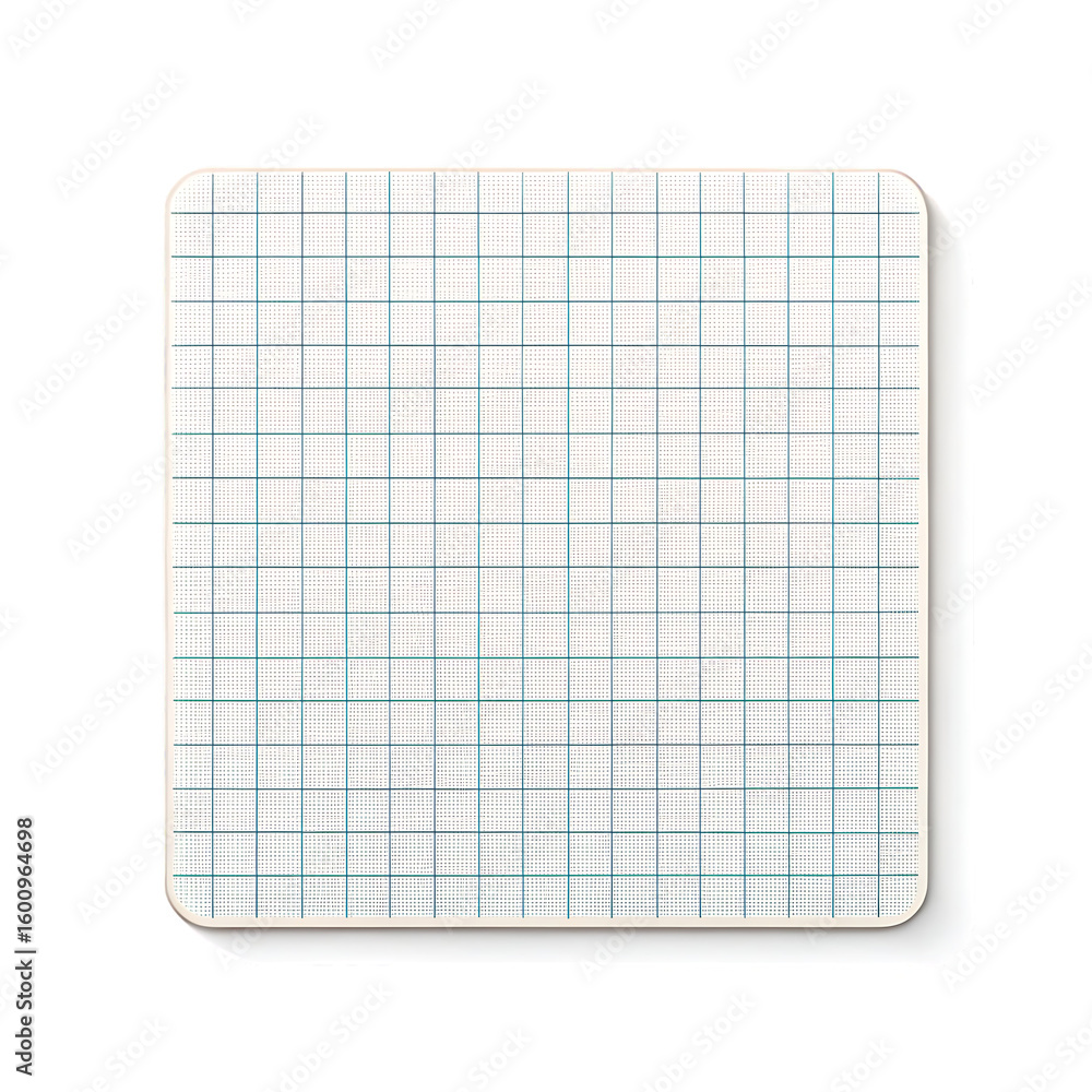 Poster a square piece of graph paper shows a grid pattern with blue lines on a transparent background