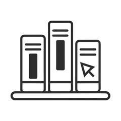 Data storage or a server rack. library stock icon