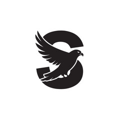 Fototapeta premium Majestic Falcon In Flight Symbolizing Freedom and Strength Emblem