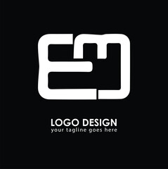 EM EM Logo Design, Creative Minimal Letter EM EM Monogram