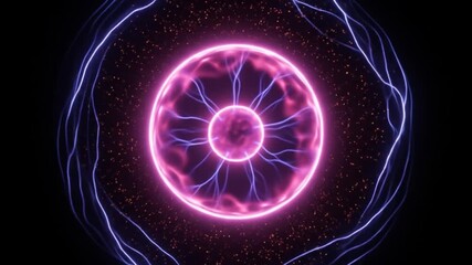 A glowing sphere of light with energy tendrils and a dark background, depicting an abstract representation of plasma - Powered by Adobe