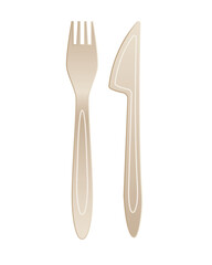 Simple  White Image of  Fork and Knife Representing Dining Restaurant or Food Service Concept Clean and Minimalist Style