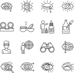 Fototapeta premium Creative work and technology line icon set for design,coding,and business concepts