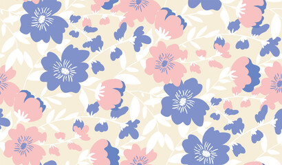 Seamless daisy pattern. Hand draw crispy flowers pattern.