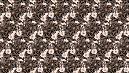 Seamless daisy pattern. Hand draw crispy flowers pattern.