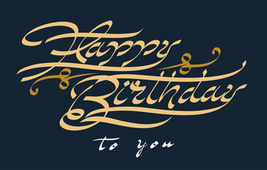 Handwritten Happy Birthday lettering