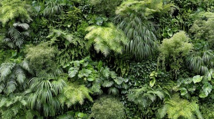 Lush green wall of foliage