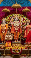 Beautiful krishna radha idols for hindu worship and spiritual devotion divine deities with ornaments