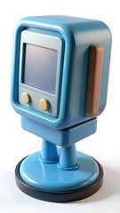 Computer monitor 3d rendering isolated on белом background. Cartoon plastic style icon