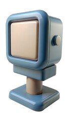 Computer monitor 3d rendering isolated on белом background. Cartoon plastic style icon