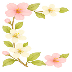 A delicate floral frame, whispering tales of springtime's gentle touch.