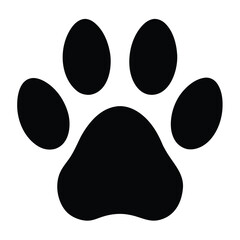 Black Dog Paw Print Minimalist Silhouette black silhouette