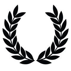 Black laurel wreath leaves circular