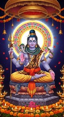 Obraz premium Ganesha idol hindu god statue with wings hinduism religion spirituality indian culture art