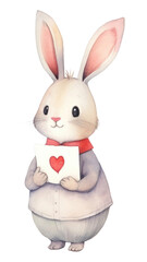 Obraz premium PNG Rabbit love letter mammal animal cute.