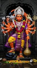 Krishna and radha deities at hindu temple for worship and spiritual devotion in india culture
