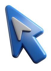 3d Click pointer cursor arrow icon on transparent background