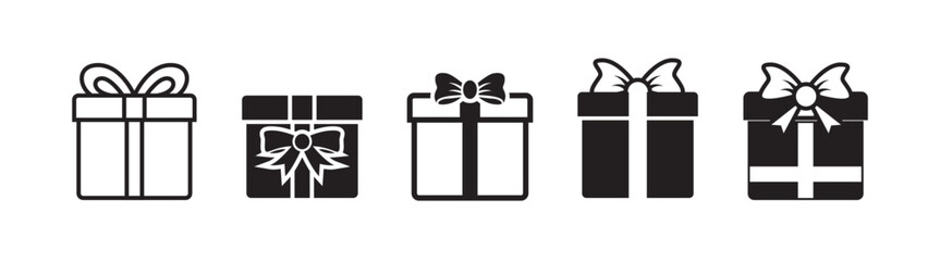 Present gift box icon set vector simple design