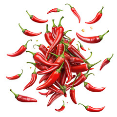 red hot chili peppers on white background