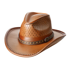 brown cowboy hat on white background