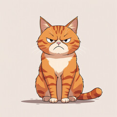 Red cat isolated