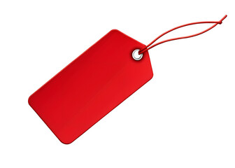 red price tag isolated on transparent background