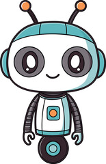 Cute cartoon robot character, perfect for children's products.
