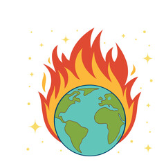 Burning Earth: A graphic depiction of global warming.