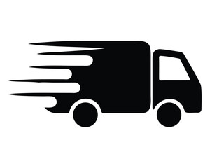 Fast delivery van icon, representing swift shipping.