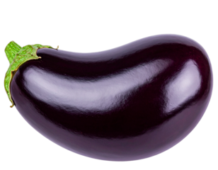 Close-Up of Glossy Eggplant Curves with Soft Highlights – Artistic PNG