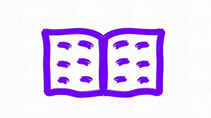 Hand drawn book on white background