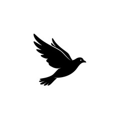 Obraz premium Black Silhouette Flying Bird Wings Spread Freedom