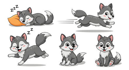 Adorable Wolf Pup Poses: Sleeping, Running, Playing