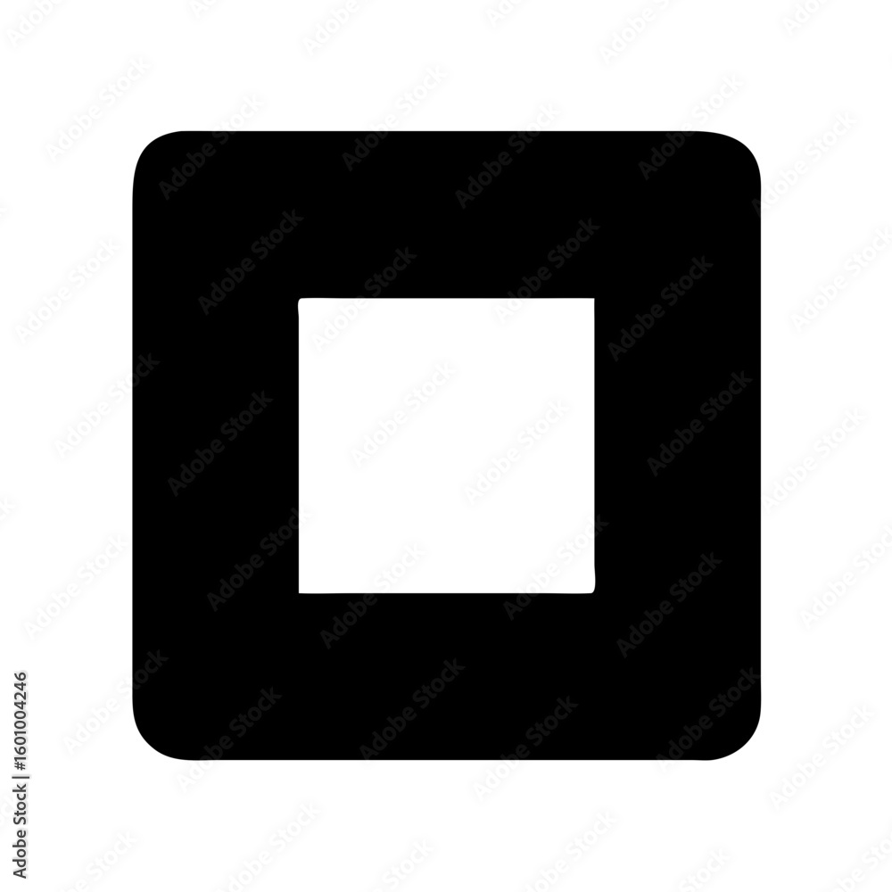 Aufkleber vector art of a simple black square with a white square in the center set against a white background