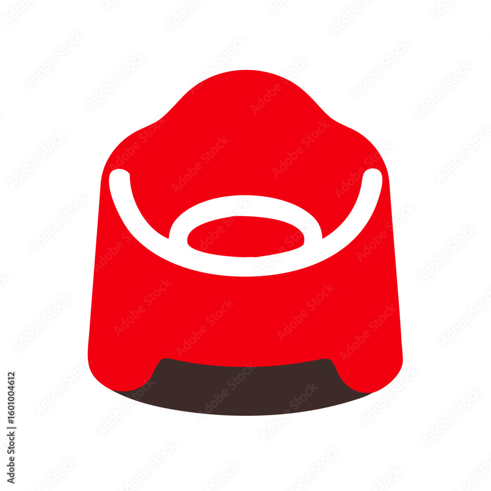 Poster vector art of a minimalist abstract graphic design featuring a bold red shape with a white curved li