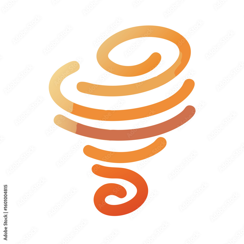Poster vector art of an abstract orange and yellow swirl graphic design with a smooth gradient effect on a 