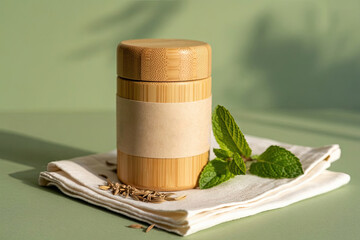 Sustainable Bamboo Jar with Mint and Spices
