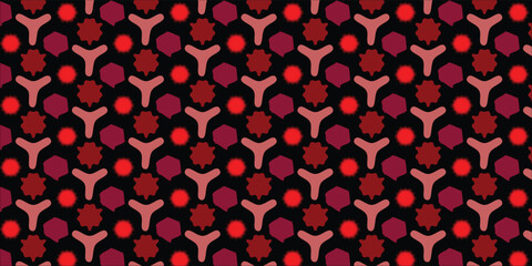 Seamless Psychedelic Geometric Pattern – Bold Fractal Abstract Design on Dark Background