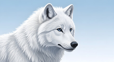 Majestic Arctic Wolf: A Digital Portrait of Serene Beauty