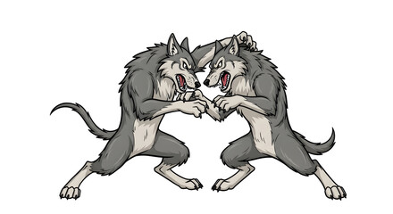 Epic Werewolf Brawl: Two Ferocious Werewolves Locked in a Brutal Combat