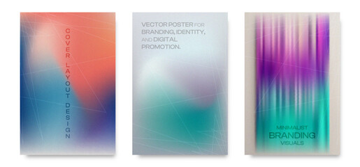 Gradient vector poster design. Clean abstract background for branding and digital identity. Professional fluid mesh layout.