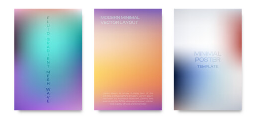 Modern gradient mesh vector. Minimal fluid poster layout. Clean design for business branding and social promotions.