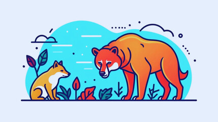 Animal extinction RGB color icon representing pet cruelty, wildlife abuse, illegal hunting, and biodiversity loss. Isolated vector illustration raising awareness about endangered species