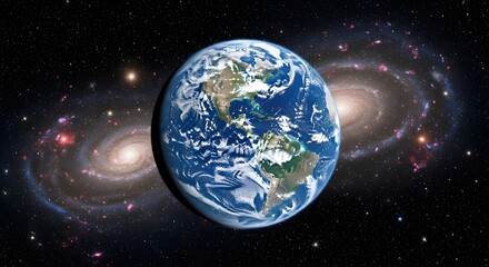 Stunning Cosmic View of Earth Surrounded by Majestic Galaxies in the Universe