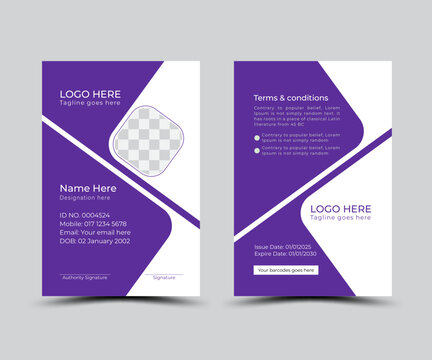 ID Card Design template.  Vector format ID card design layout with abstract shapes. 