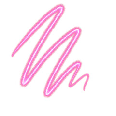 Pink wavy neon light trails creating a dynamic abstract background on transparent background