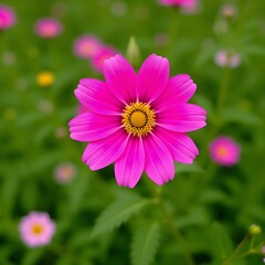 Obraz premium vibrant pink flower in the garden