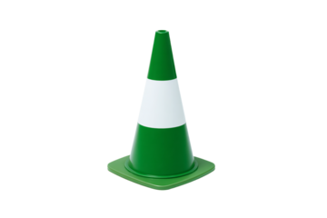 a green and white cone on a white background